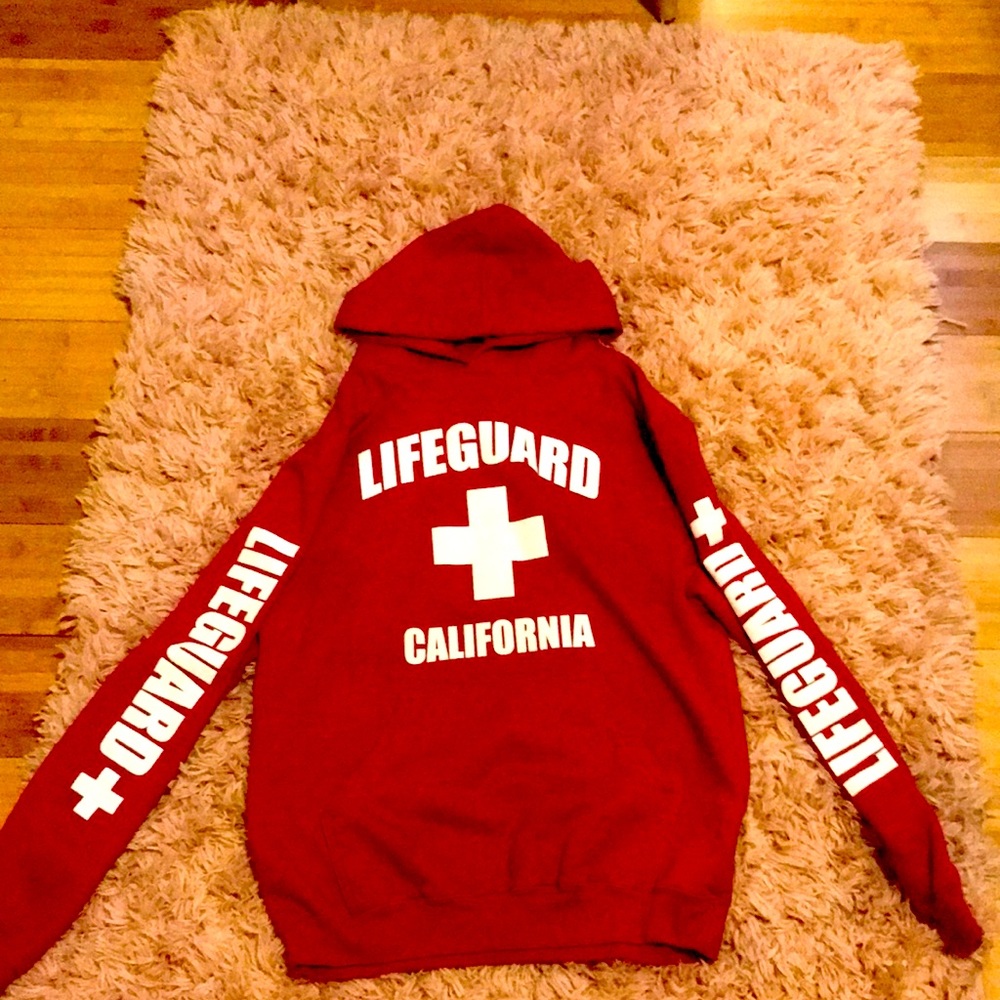 Life guard hoodie worn once no stains size medium in adult